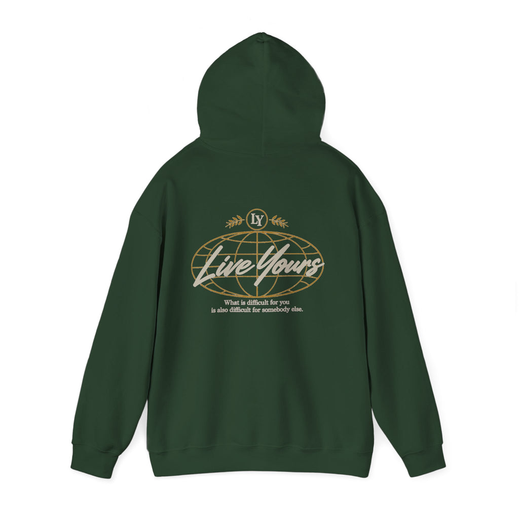 Live Yours Signature Globe Hoodie – Unisex Pullover Sweatshirt
