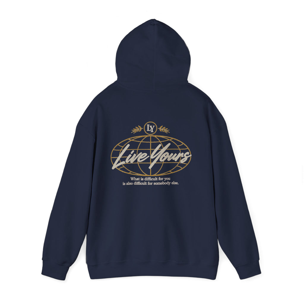 Live Yours Signature Globe Hoodie – Unisex Pullover Sweatshirt