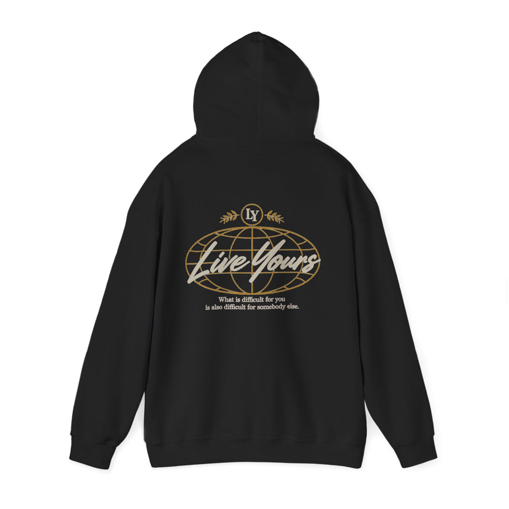 Live Yours Signature Globe Hoodie – Unisex Pullover Sweatshirt