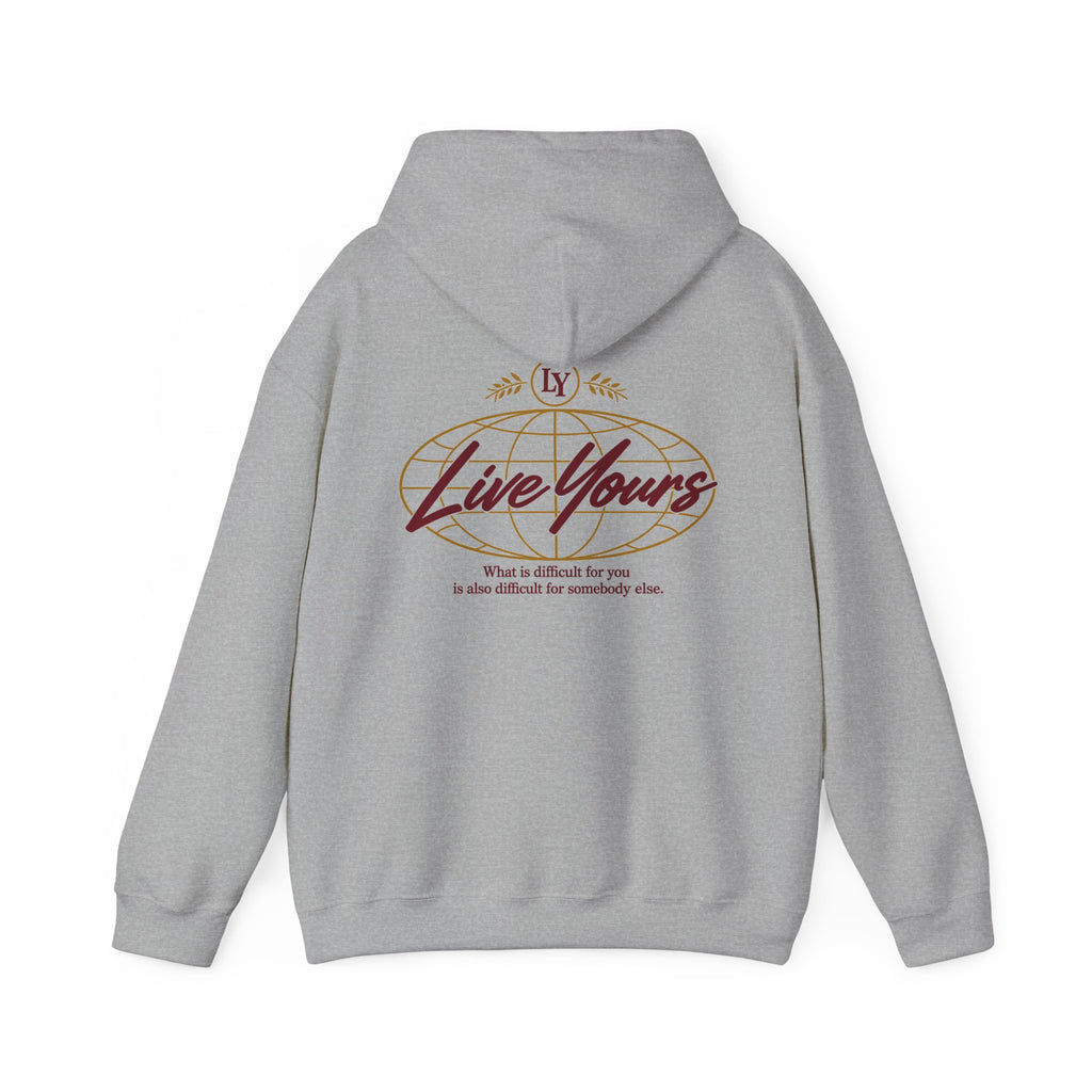 Live Yours Signature Globe Hoodie – Unisex Pullover Sweatshirt