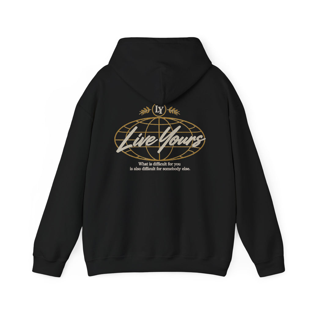 Live Yours Signature Globe Hoodie – Unisex Pullover Sweatshirt